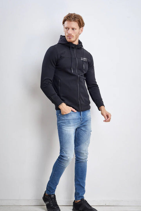 Replay Jacket for man ריפלי ג'ינס קפוצ'ון פול זיפ בצבע שחור